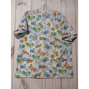 Jasco Scrub Top‎ Ladies Large Blue Pet Therapy
